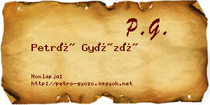 Petró Győző névjegykártya