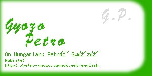 gyozo petro business card